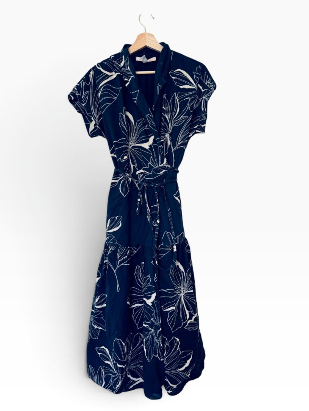HUTCH Blue Abstract Rosen Dress Size Large